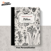 Custom Name Vintage Botanical Composition Book iPad case, Free Personalization